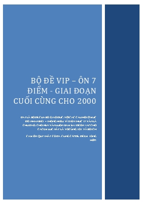 Bộ đề ôn thi 7, 5 điểm giai đoạn 3 - Kỳ thi THPT Quốc gia môn Toán